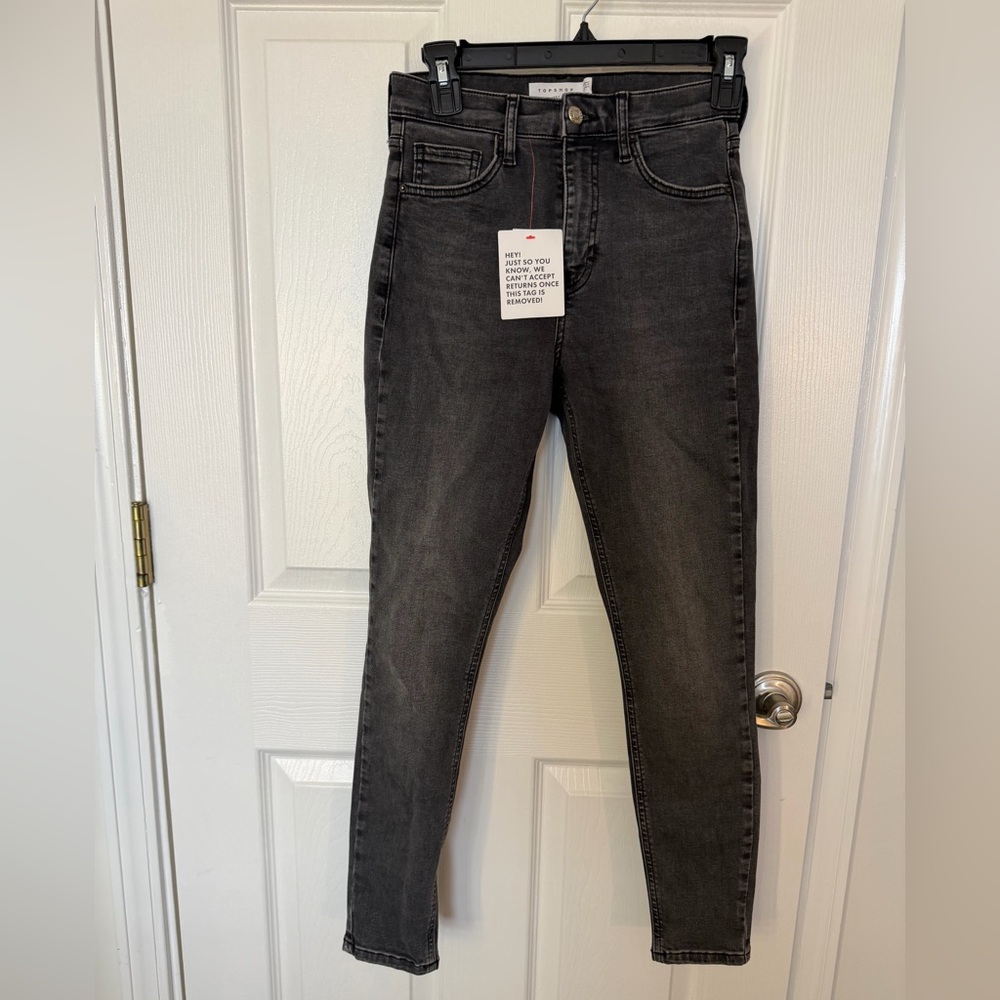 Topshop Women's Skinny Jeans in Charcoal